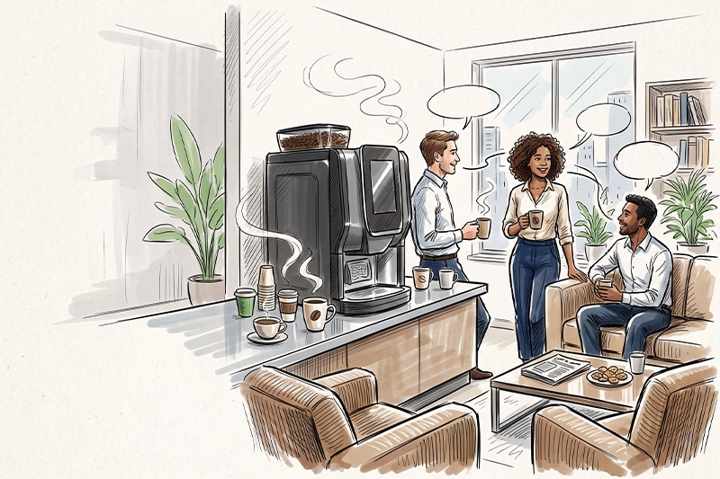 Kaffeekultur im Büro: Was sie bedeutet und wie sie gelingt